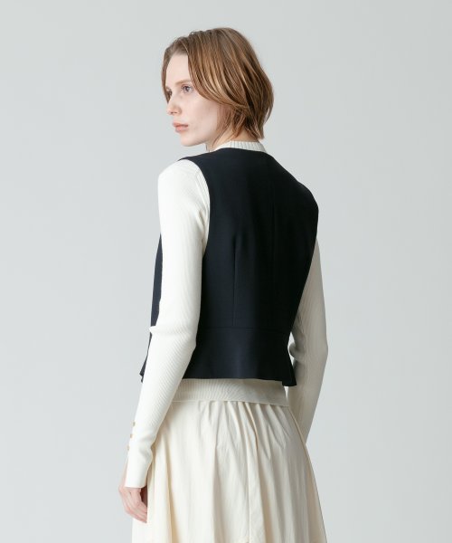 【セットアップ対応可能】ギャバ釦アクセントジレ 