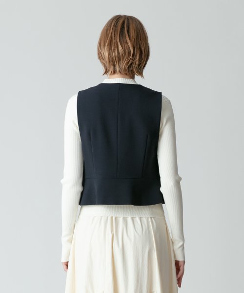 【セットアップ対応可能】ギャバ釦アクセントジレ 