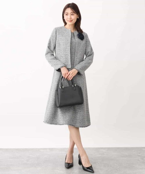 [セットアップ対応]ラメツイードノーカラージャケット 