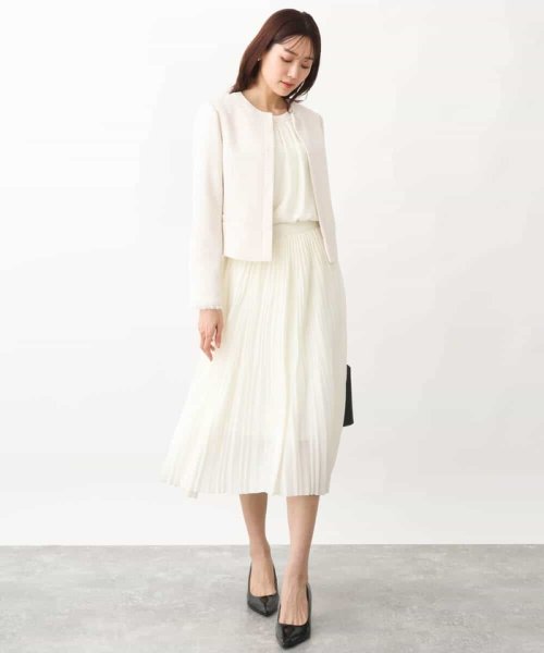 [セットアップ対応]ラメツイードノーカラージャケット 