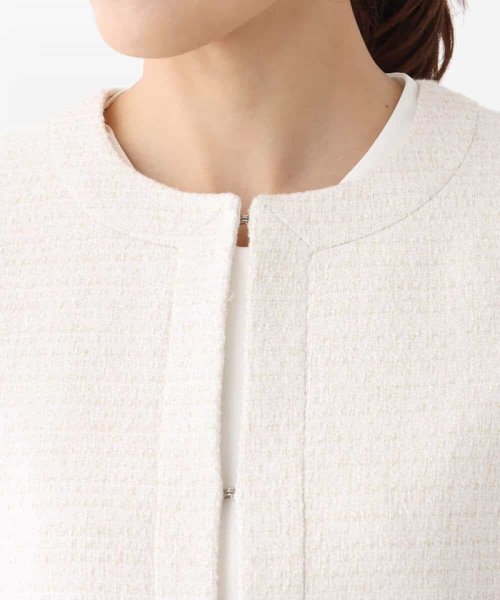 [セットアップ対応]ラメツイードノーカラージャケット 