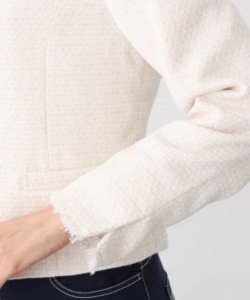 [セットアップ対応]ラメツイードノーカラージャケット 