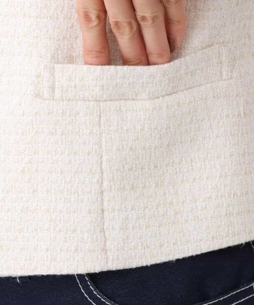 [セットアップ対応]ラメツイードノーカラージャケット 