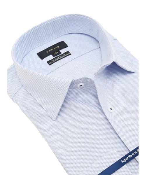 TAKA-Q(タカキュー)/ノーアイロンストレッチ スタンダードフィット ワイドカラー長袖ニットシャツ シャツ メンズ ワイシャツ ビジネス ノーアイロン yシャツ ビジネスシャツ 形態安/img01