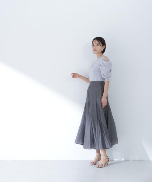 NATURAL BEAUTY BASIC(ナチュラルビューティーベーシック)/シャイニーシアーボイルスカート　24SS/img17