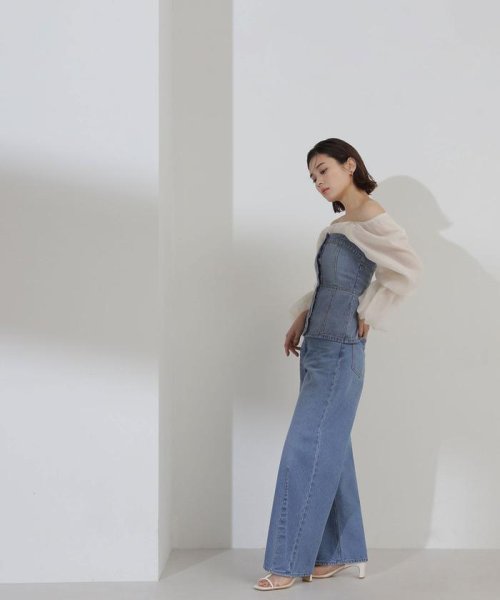 NATURAL BEAUTY BASIC(ナチュラルビューティーベーシック)/シアーギャザーペプラムブラウス　24SS/img22