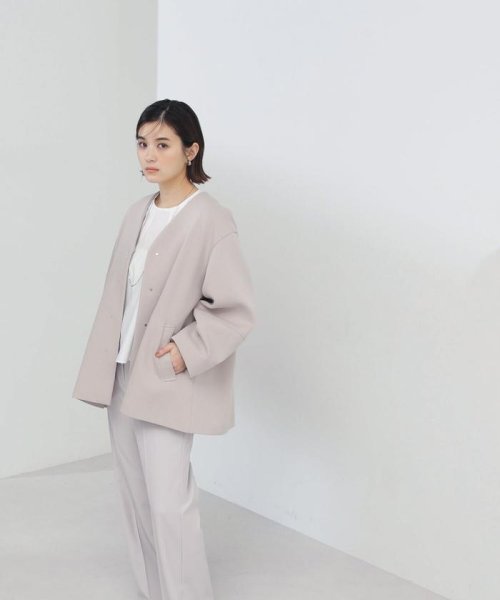 NATURAL BEAUTY BASIC(ナチュラルビューティーベーシック)/ノーカラーフォルムハーフコート　24SS/img16