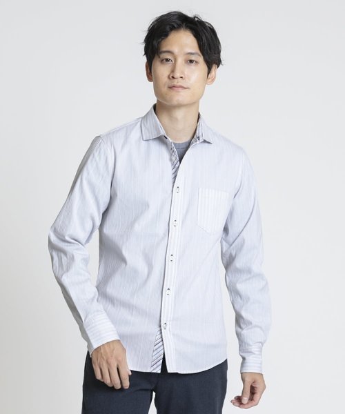 MK homme(エムケーオム)/【WEB限定】リバーストライプシャツ/img12