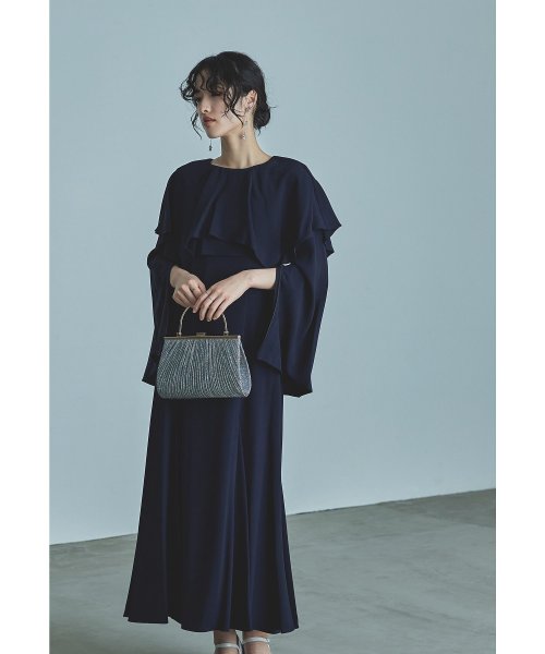 niana ニアナ ケープドレス パーティードレス 結婚式 ワンピース ケープボレロ キャミワンピ 2点セット 羽織 リボン シンプル お呼ばれ パーティー 二 ニアナ お呼ばれ パーティー 76cm 80cm