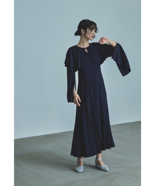 niana ニアナ ケープドレス パーティードレス 結婚式 ワンピース ケープボレロ キャミワンピ 2点セット 羽織 リボン シンプル お呼ばれ パーティー 二 ニアナ お呼ばれ パーティー 76cm 80cm