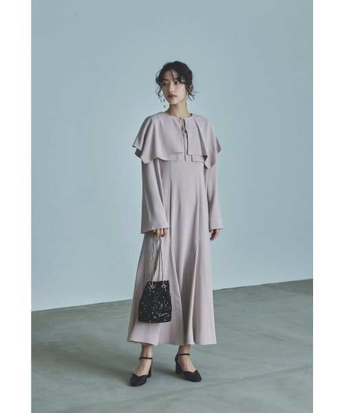 niana ニアナ ケープドレス パーティードレス 結婚式 ワンピース ケープボレロ キャミワンピ 2点セット 羽織 リボン シンプル お呼ばれ パーティー 二 ニアナ お呼ばれ パーティー 76cm 80cm