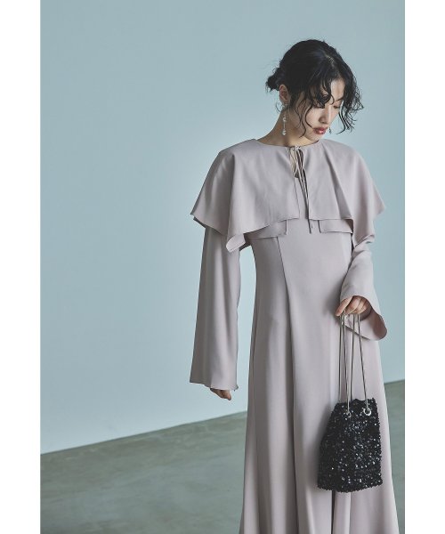 niana ニアナ ケープドレス パーティードレス 結婚式 ワンピース ケープボレロ キャミワンピ 2点セット 羽織 リボン シンプル お呼ばれ パーティー 二 ニアナ お呼ばれ パーティー 76cm 80cm