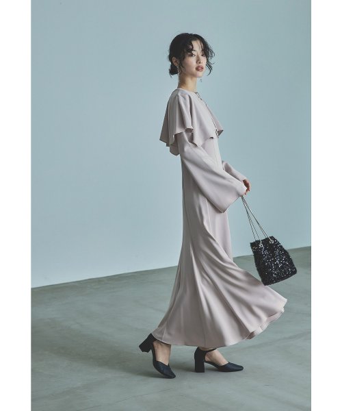 niana ニアナ ケープドレス パーティードレス 結婚式 ワンピース ケープボレロ キャミワンピ 2点セット 羽織 リボン シンプル お呼ばれ パーティー 二 ニアナ お呼ばれ パーティー 76cm 80cm