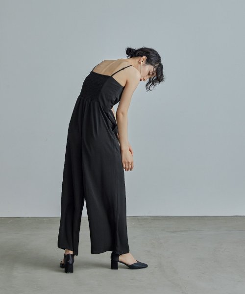 niana ニアナ ボウタイボレロ付きオールインワンパンツドレス パーティードレス 結婚式 セット サロペット ワイドパンツ キャミソール リボン シアー お呼 5cm ニアナ