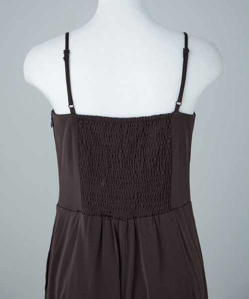 niana ニアナ ボウタイボレロ付きオールインワンパンツドレス パーティードレス 結婚式 セット サロペット ワイドパンツ キャミソール リボン シアー お呼 5cm ニアナ