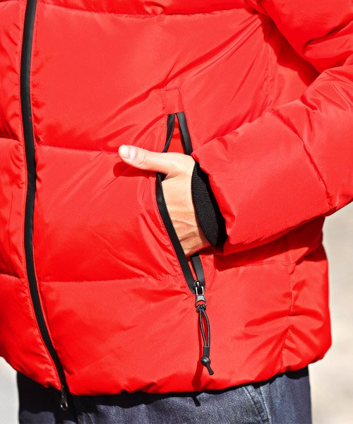 LUXSTYLE(ラグスタイル)/フードプリント中綿ジャケット/中綿ジャケット メンズ フードブルゾン ロゴ プリント 暖か 防寒/img10