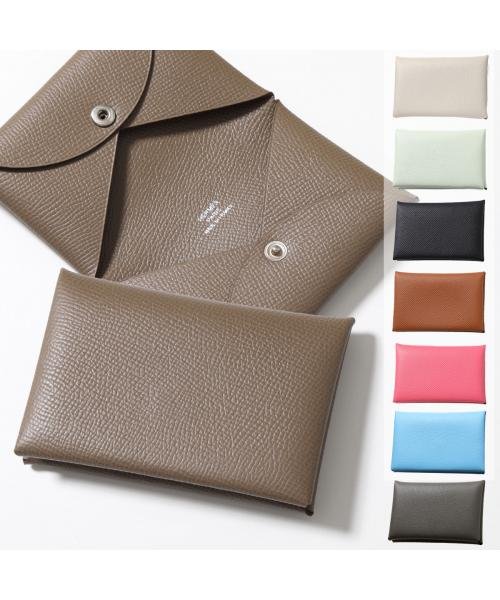 HERMES エルメス カードケース カルヴィ モーヴ・パール ちらばっ