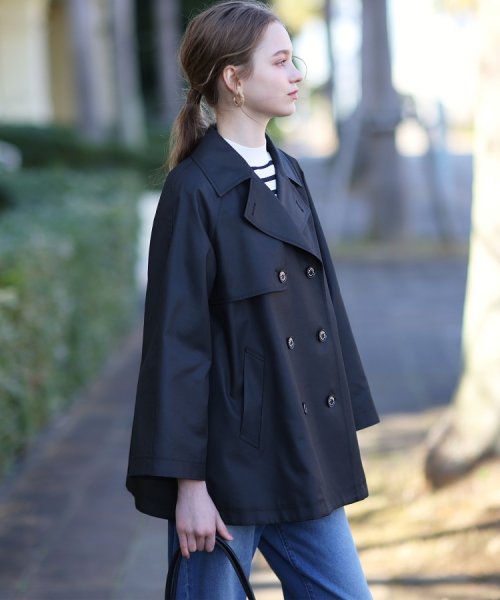 Aラインショートトレンチジャケット 