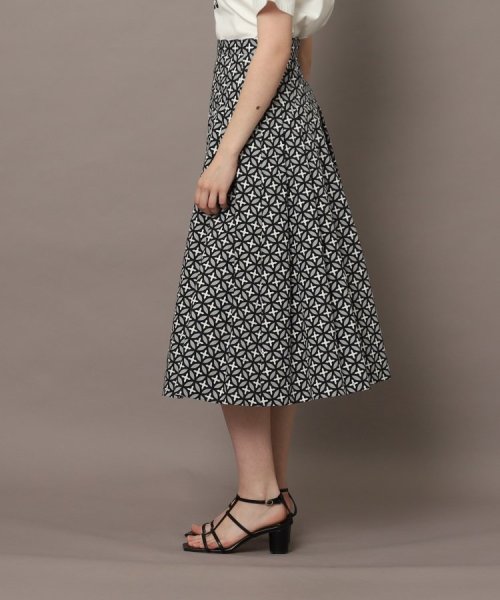 【洗える】オーバーラップサークルプリントスカート 