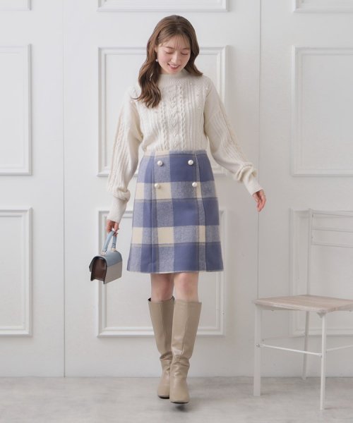Couture Brooch(クチュールブローチ)/フェイクパール付台形ミニスカート/img36