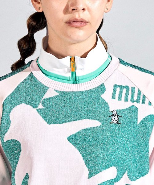 Munsingwear(マンシングウェア)/【ENVOY】ラメ糸混フラワー×ペンギン柄ジャカードハイブリットセーター/img03