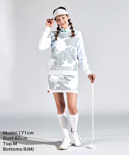 Munsingwear(マンシングウェア)/【ENVOY】ラメ糸混フラワー×ペンギン柄ジャカードハイブリットセーター/img10