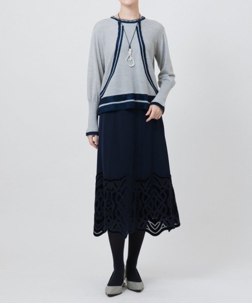 HIROKO BIS(ヒロコビス)/【洗える】ベロア刺繍レースフレアスカート/img18
