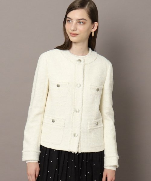 フリンジツイードジャケット 