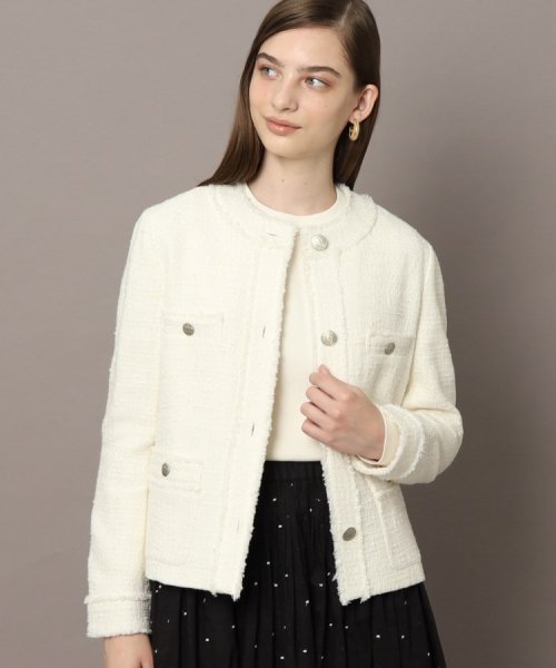 フリンジツイードジャケット 