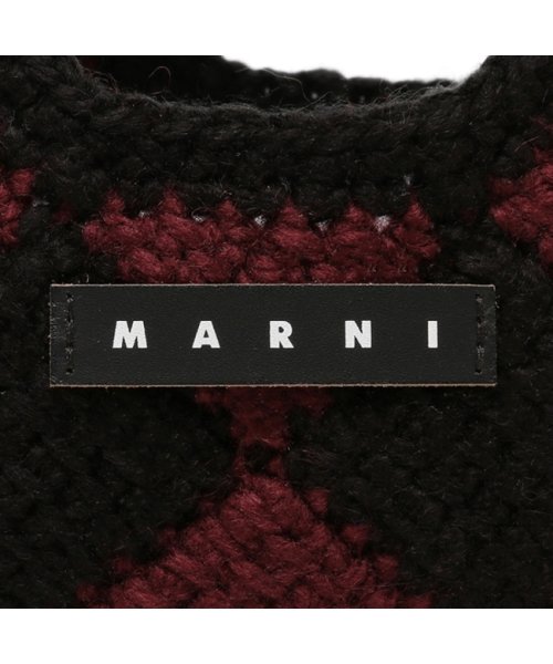 MARNI(マルニ)/マルニ ハンドバッグ キッズ かぎ針編みバッグ ミニバッグ ロゴ ブラック ワインレッド キッズ MARNI M00995 M00RP 0MC07 BLACK /img08