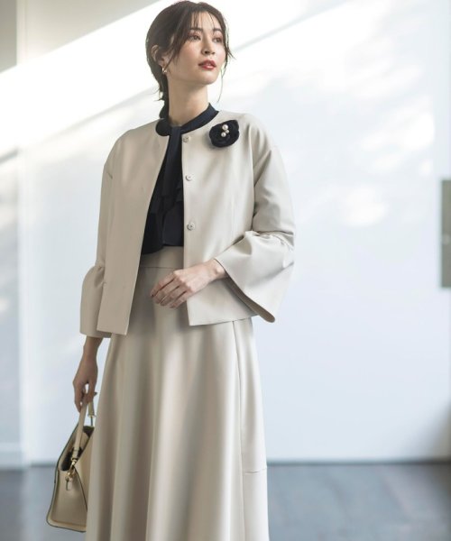 【VERY3月号掲載・NAVY】コンフォータブルドレープ ジャケット ノーカラージャケット S1840234583(14025円)