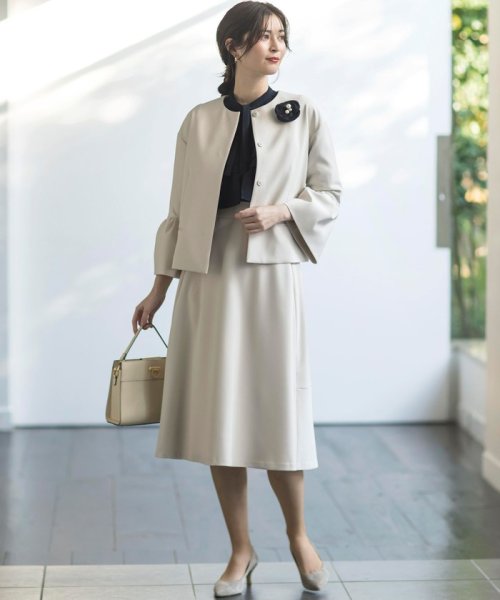 【VERY3月号掲載・NAVY】コンフォータブルドレープ ジャケット ノーカラージャケット S1840234583(14025円)