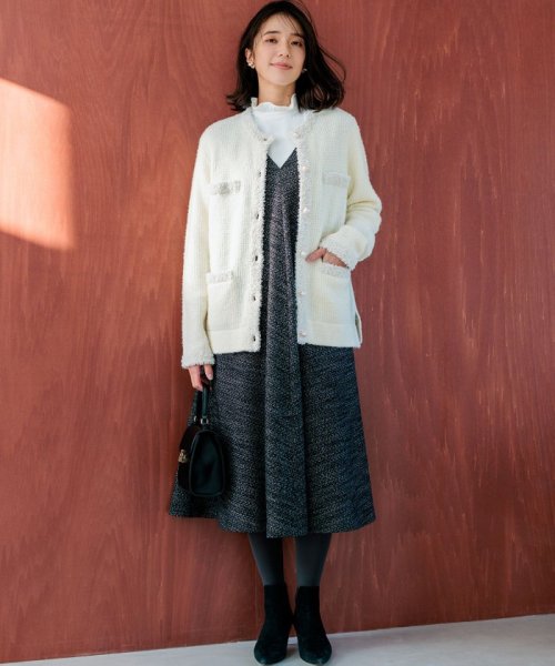 ファンシーツイード Vネックジャンスカ 