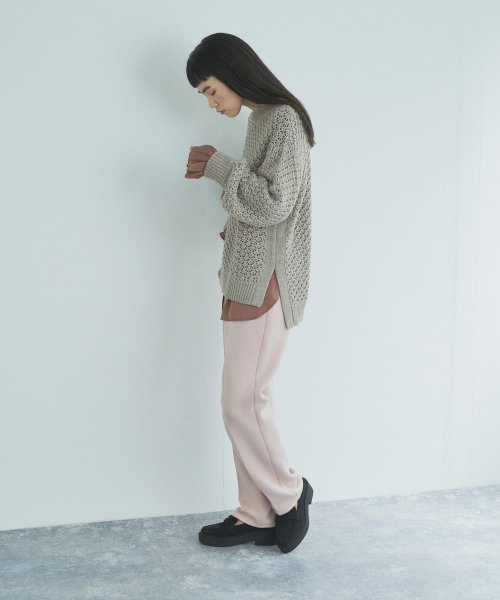 【Audrey and John Wad】レース柄透かし編みニットプルオーバー 