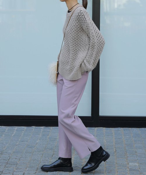 【Audrey and John Wad】レース柄透かし編みニットプルオーバー 