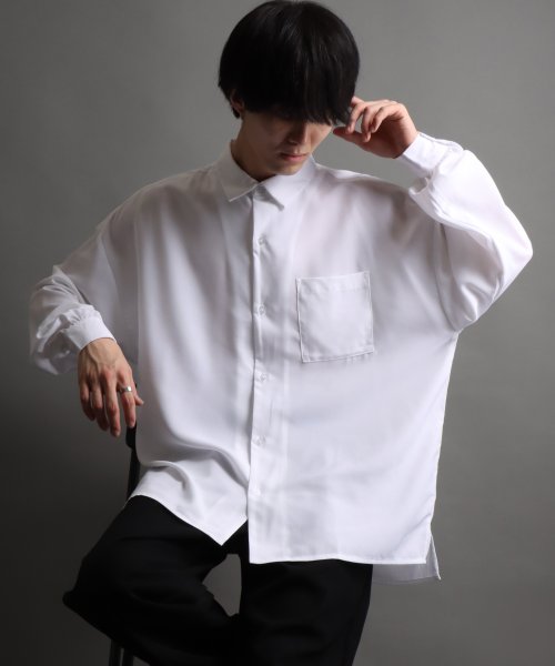 SITRY(SITRY)/【SITRY】ドレープ レギュラーカラー シャツ  無地 長袖 きれいめシャツ/img12