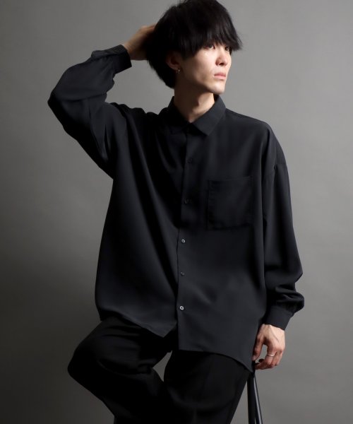 SITRY(SITRY)/【SITRY】ドレープ レギュラーカラー シャツ  無地 長袖 きれいめシャツ/img15
