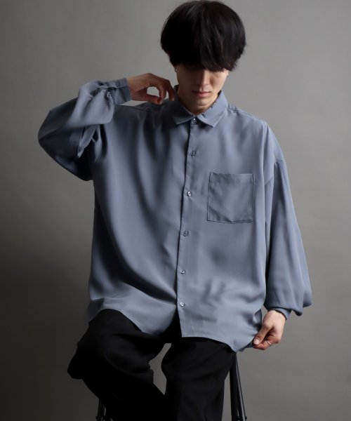 SITRY(SITRY)/【SITRY】ドレープ レギュラーカラー シャツ  無地 長袖 きれいめシャツ/img17