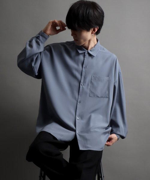 SITRY(SITRY)/【SITRY】ドレープ レギュラーカラー シャツ  無地 長袖 きれいめシャツ/img18