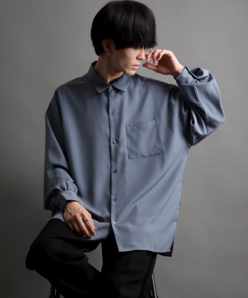 SITRY(SITRY)/【SITRY】ドレープ レギュラーカラー シャツ  無地 長袖 きれいめシャツ/img19
