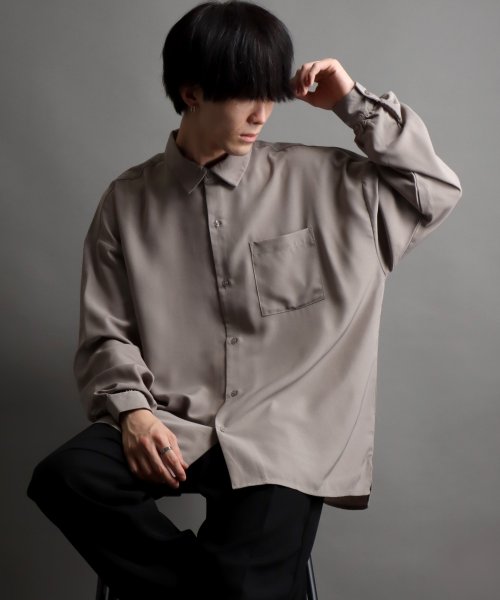 SITRY(SITRY)/【SITRY】ドレープ レギュラーカラー シャツ  無地 長袖 きれいめシャツ/img23