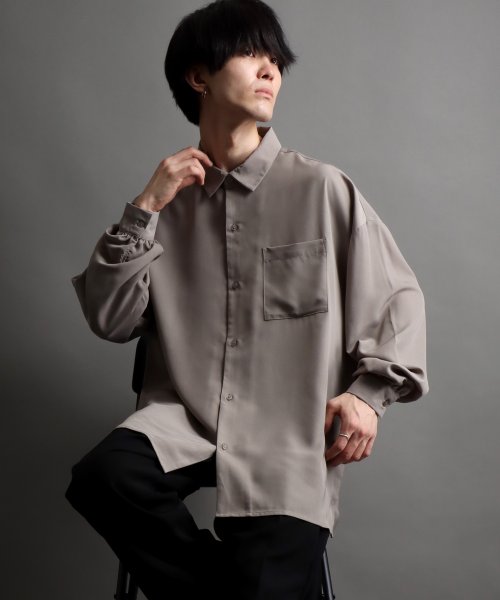 SITRY(SITRY)/【SITRY】ドレープ レギュラーカラー シャツ  無地 長袖 きれいめシャツ/img24