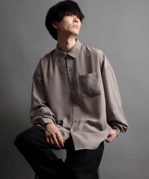 SITRY(SITRY)/【SITRY】ドレープ レギュラーカラー シャツ  無地 長袖 きれいめシャツ/img25