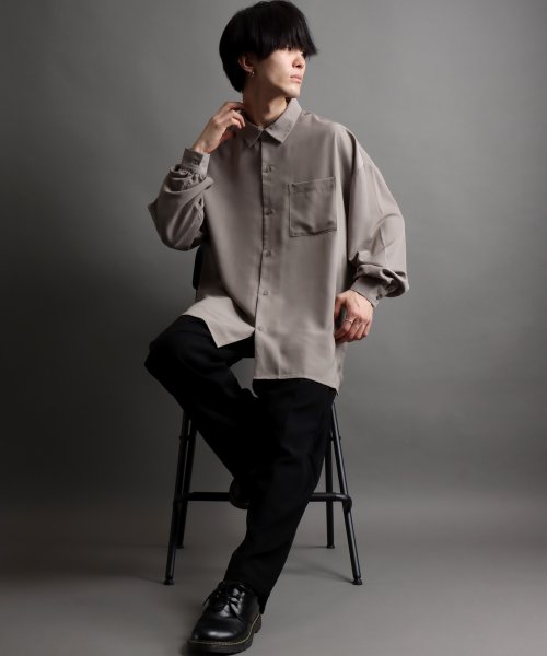 SITRY(SITRY)/【SITRY】ドレープ レギュラーカラー シャツ  無地 長袖 きれいめシャツ/img33