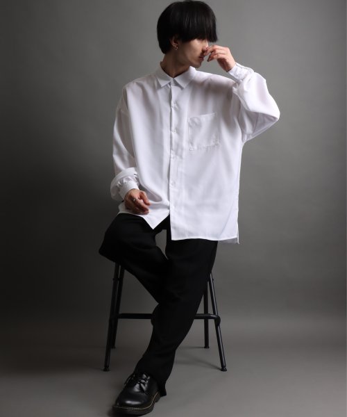 SITRY(SITRY)/【SITRY】ドレープ レギュラーカラー シャツ  無地 長袖 きれいめシャツ/img35
