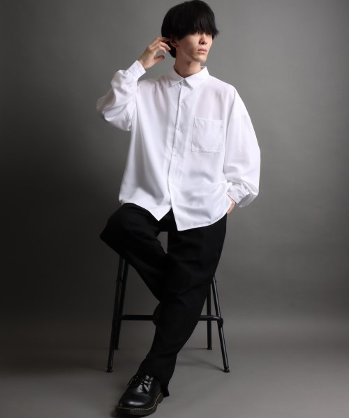 SITRY(SITRY)/【SITRY】ドレープ レギュラーカラー シャツ  無地 長袖 きれいめシャツ/img36