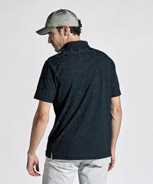 Munsingwear(マンシングウェア)/ストレッチジャカードモノグラム柄半袖テーラーカラーシャツ/img02