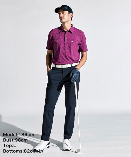 Munsingwear(マンシングウェア)/ストレッチジャカードモノグラム柄半袖テーラーカラーシャツ/img09