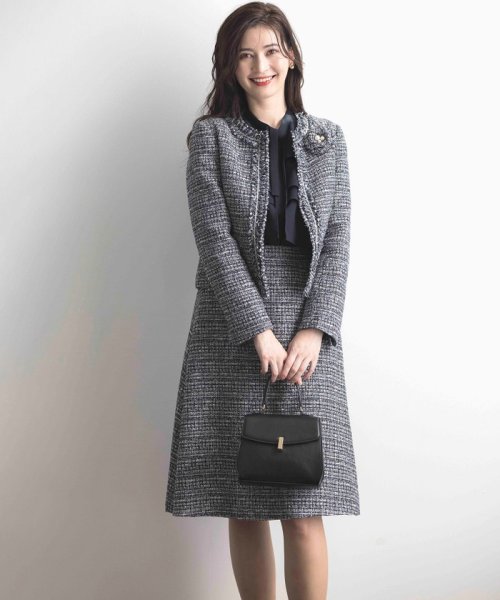 NAVY】ラメループモールツイード ジャケット(505812719) | 組曲  