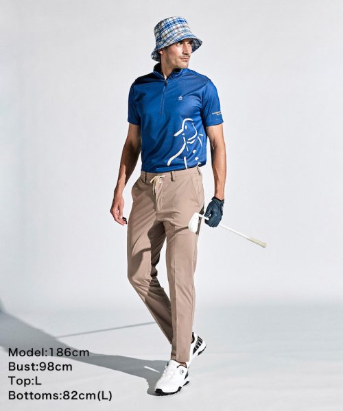 Munsingwear(マンシングウェア)/MOTION3Dパネルジャカードハーフジップ半袖シャツ/img01